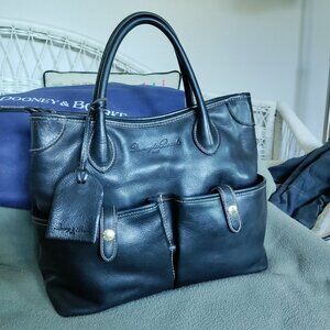 Dooney & Bourke Large Black Florentine Vacchetta Leather East/West Satchel